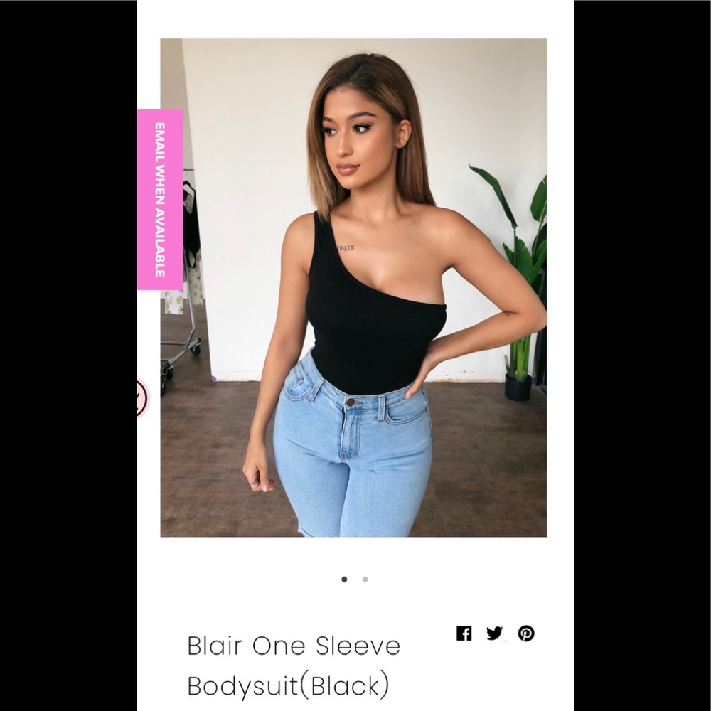 Blair One Sleeve Bodysuit (Black)